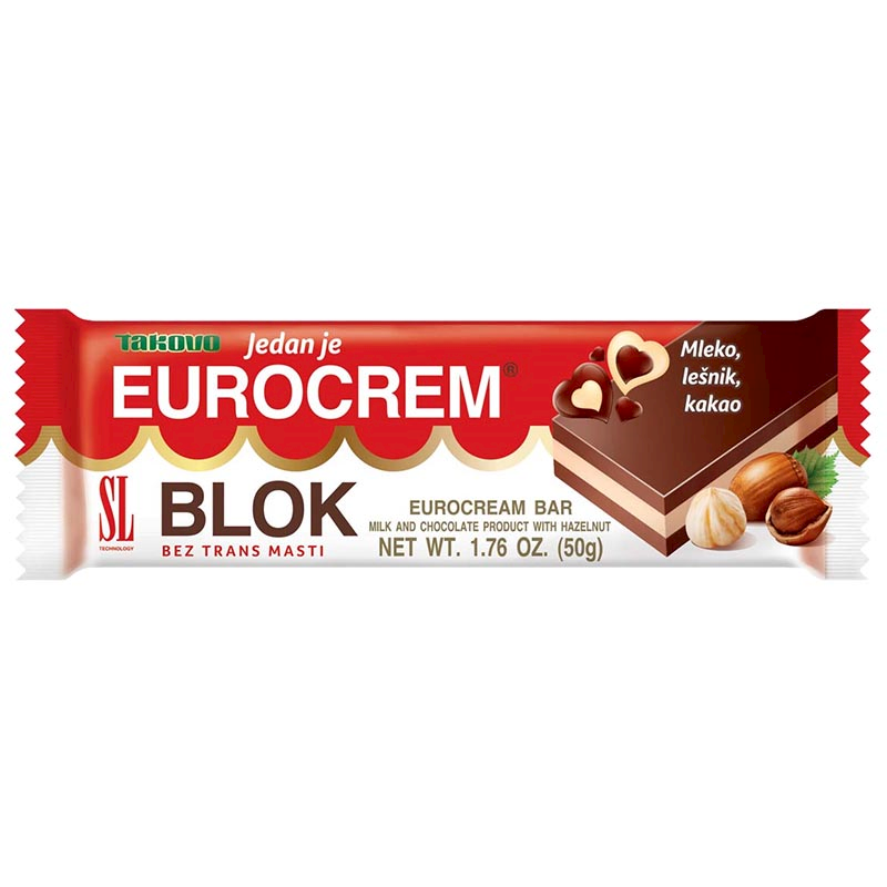 Takovo Eurocrem Hazelnut Bars 50gr