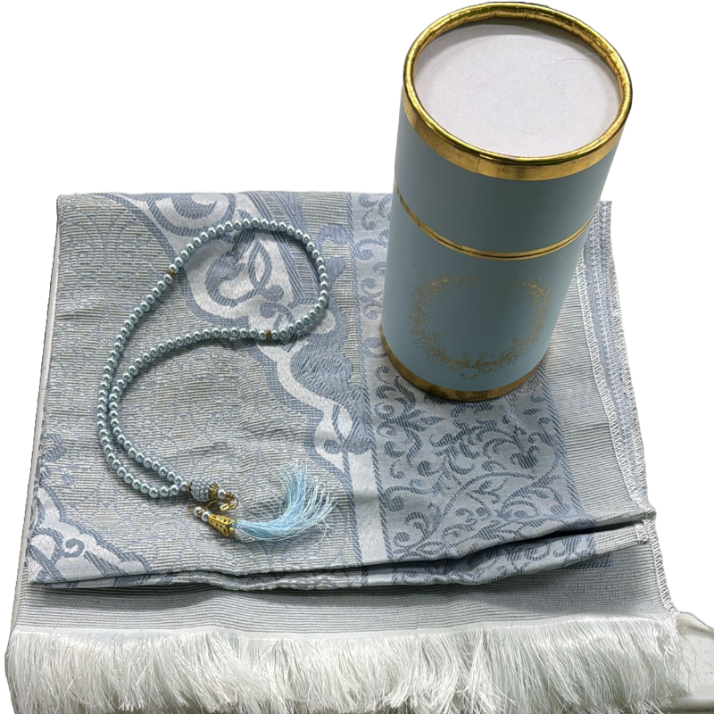 Prayer Rug and Prayer Beads, Sajjadah and Misbaha Set #1