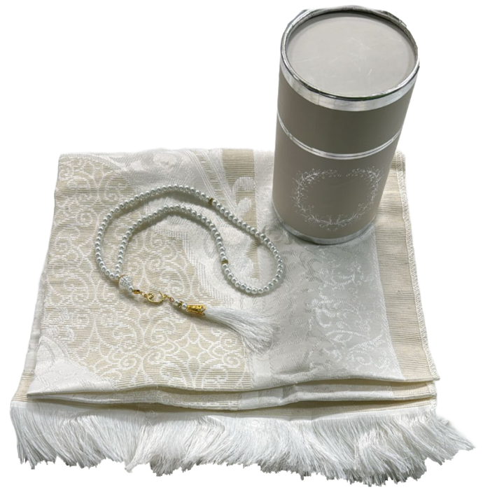 Prayer Rug and Prayer Beads, Sajjadah and Misbaha Set #4